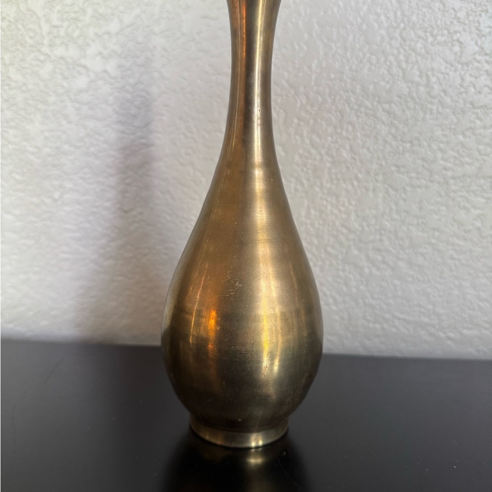 Antique Brass Japanese Bud Vase
